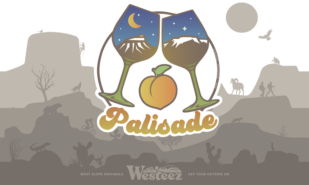 Palisade wine glasses and peach design